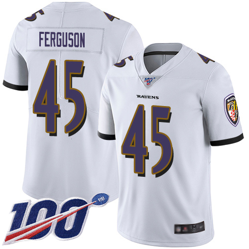 Baltimore Ravens Limited White Men Jaylon Ferguson Road Jersey NFL Football #45 100th Season Vapor Untouchable->youth nfl jersey->Youth Jersey
